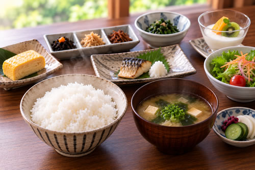 玉峰山荘の朝食